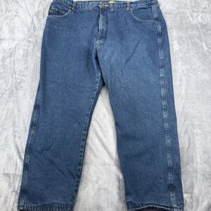 Cabelas Flannel Lined Jeans Men 48x30(46x28) Blue Wash Insulated Warm Workwear